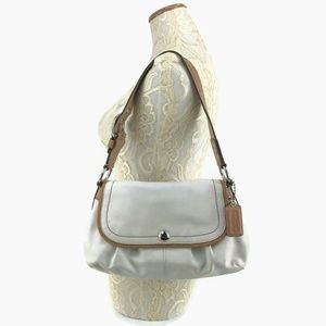 COACH Handbag SoHo Leather Hobo Off White F13729